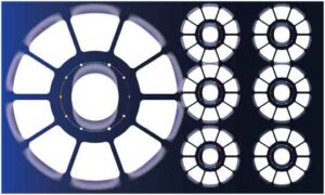 Various circle design on abstract blue background