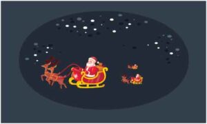 Santa-Claus-family-traveling-in-abstract-sky-background