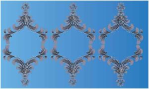 three-grey-artworks-on-abstract-blue-background