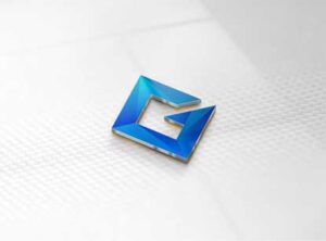 logo letter G mock up white paper