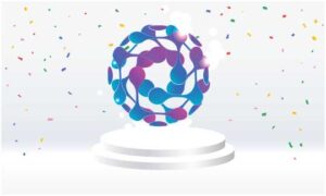 abstract-round-ball-with-glitters-on-a-white-podium
