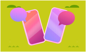 set-of-two-mobile-phone-message-chat-on-natural-background