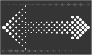 White dot make both side arrow on black background