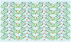 different colour of leave in line on green background