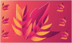 Leaf make specific design on abstract background