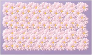 Pink paper flower bed in rectangle shape