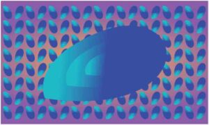 Paper artwork in blue and cyan colour display on dark colourful background