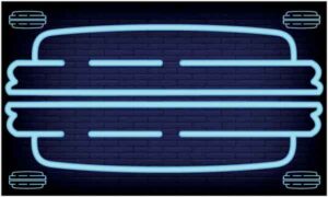 Blue line make modern artwork on dark background