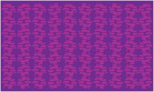 Pink artwork on purple background