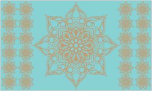 Flower artwork in vertical line with huge flower