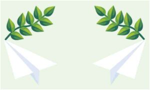 Green leaf make specific artwork on light colour background