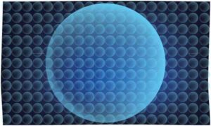 Set of small blue circle with huge bright circle